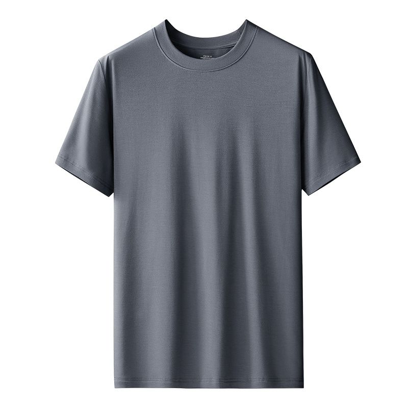 Kang Gongfang Men Modal T-Shirt Crewneck Short Sleeve Round neck-iron gray 5XL (103.00kg