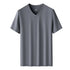 Kang Gongfang Men Modal T-Shirt Crewneck Short Sleeve V-neck-iron gray 3XL(161kg ~ 180kg)