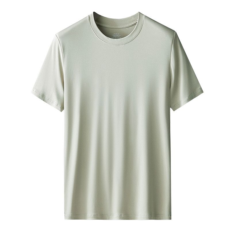 Kang Gongfang Men Modal T-Shirt Crewneck Short Sleeve Round neck-olive 3XL(161kg ~ 180kg)