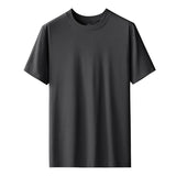 Kang Gongfang Men Modal T-Shirt Crewneck Short Sleeve Round neck-Black 3XL(161kg ~ 180kg)