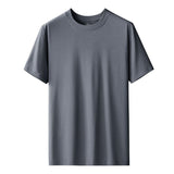 Kang Gongfang Men Modal T-Shirt Crewneck Short Sleeve Round neck-iron gray XL (121kg ~ 140kg)