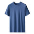 Kang Gongfang Men Modal T-Shirt Crewneck Short Sleeve Round neck-purplish blue XL (121kg ~ 140kg)