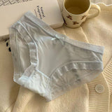 Duoxi Yan Ice Silk Women Mid Waist Underwear Sky Blue XL Size: XL; Recommended weight (kg): 61 - 68; Waist (cm): 76 - 82; Hip (cm): 94 - 98; Suitable fit: full build