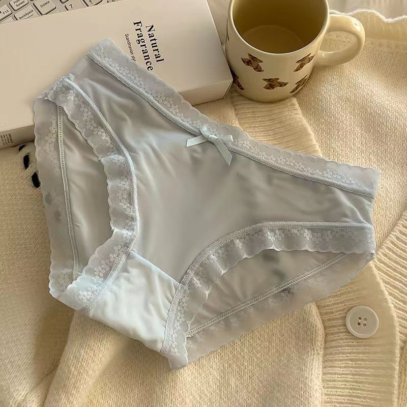 Duoxi Yan Ice Silk Women Mid Waist Underwear Sky Blue XL Size: XL; Recommended weight (kg): 61 - 68; Waist (cm): 76 - 82; Hip (cm): 94 - 98; Suitable fit: full build