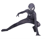 Spiderman Cosplay Costume Milk Silk One Piece Suit Extraordinary black black black + headgear Children's 140 yards