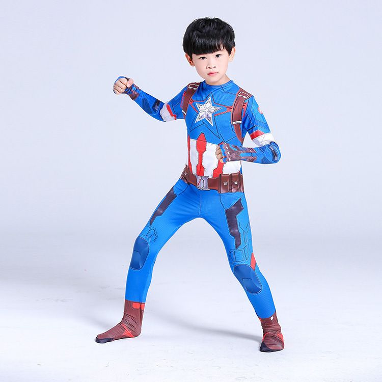 Spiderman Cosplay Costume Milk Silk One Piece Suit Team America Children's 130 yards