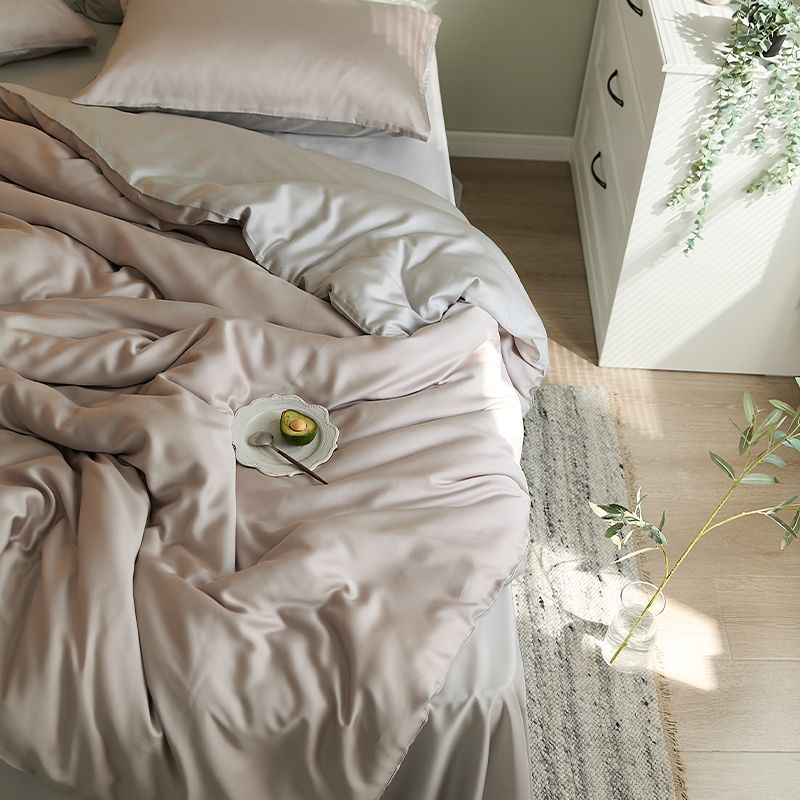 60s Tencel Four Piece Set Lyocell Solid Color 1.2m bed sheet set of three (for 150*200cm quilt core)