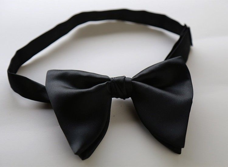 Men Bow Tie Solid Color Black Polyester