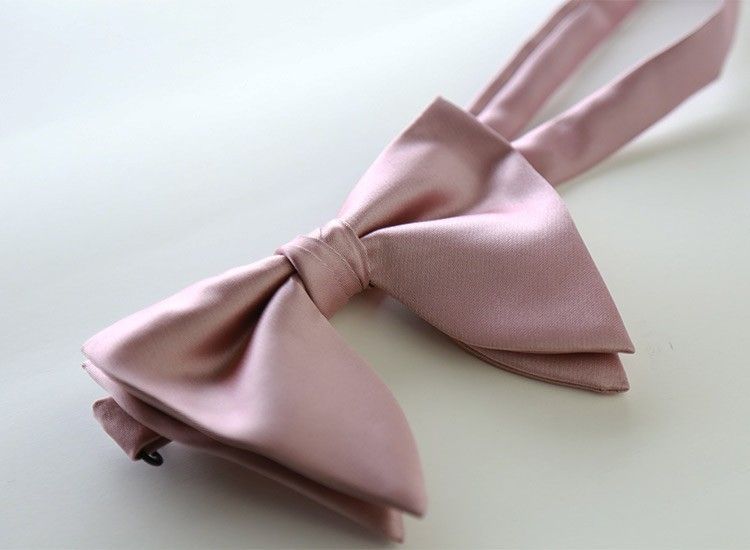 Men Bow Tie Solid Color Black Polyester Lotus root starch