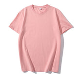 Men Short Sleeve T Shirt Cotton Loose Summer Flower pink 165/S(85kg -100kg)