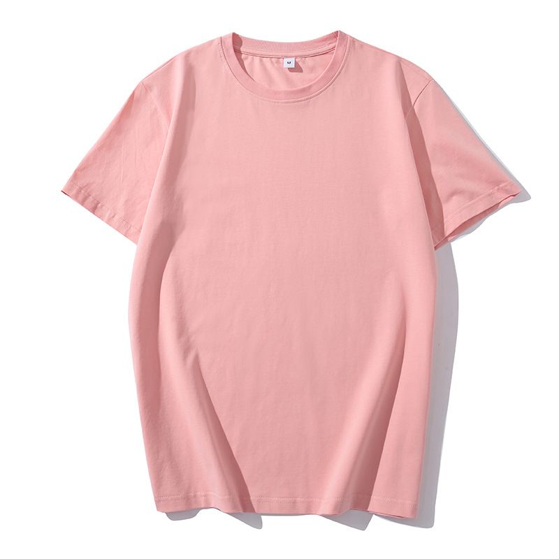 Men Short Sleeve T Shirt Cotton Loose Summer Flower pink 165/S(85kg -100kg)