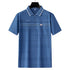 Men Summer Cotton Polo Shirt Loose Breathable B010 sapphire blue