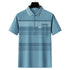 Men Summer Cotton Polo Shirt Loose Breathable B011 light blue
