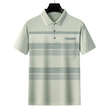 Men Summer Cotton Polo Shirt Loose Breathable B011 apricot XXXL