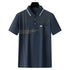 Men Summer Cotton Polo Shirt Loose Breathable B005 navy blue XXL