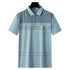 Men Summer Cotton Polo Shirt Loose Breathable B005 Light Blue XXXL