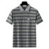 Men Summer Cotton Polo Shirt Loose Breathable B001 Gray XL