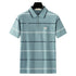 Men Summer Cotton Polo Shirt Loose Breathable B002 light blue XXXL