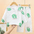 Children Viscose Pajamas Set Thin Unisex Dark green bottom bear head 140 code 125-135cm weight 22.50 kg-25.00 kg