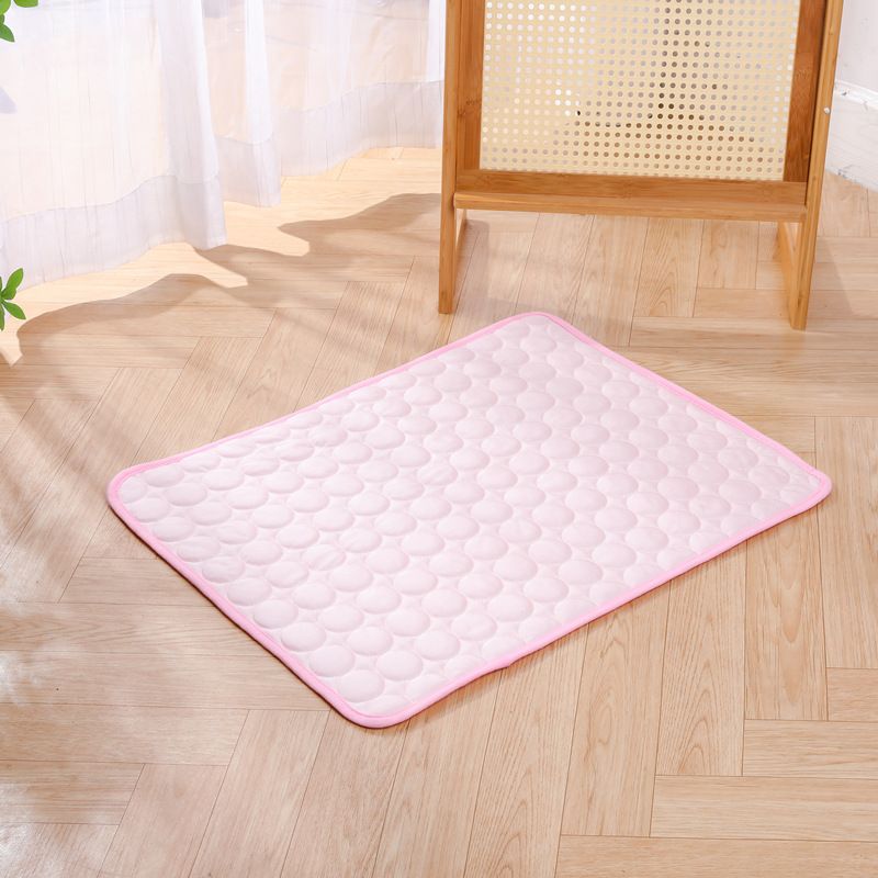 Jun Zhe Pet Ice Silk Cooling Mat for Dogs Ice Silk Pad Pink M(62*50cm) about 140g