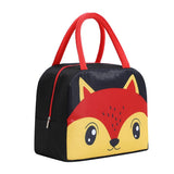 Youwang Kids Insulated Lunch Bag Oxford Cloth Waterproof Black Fox