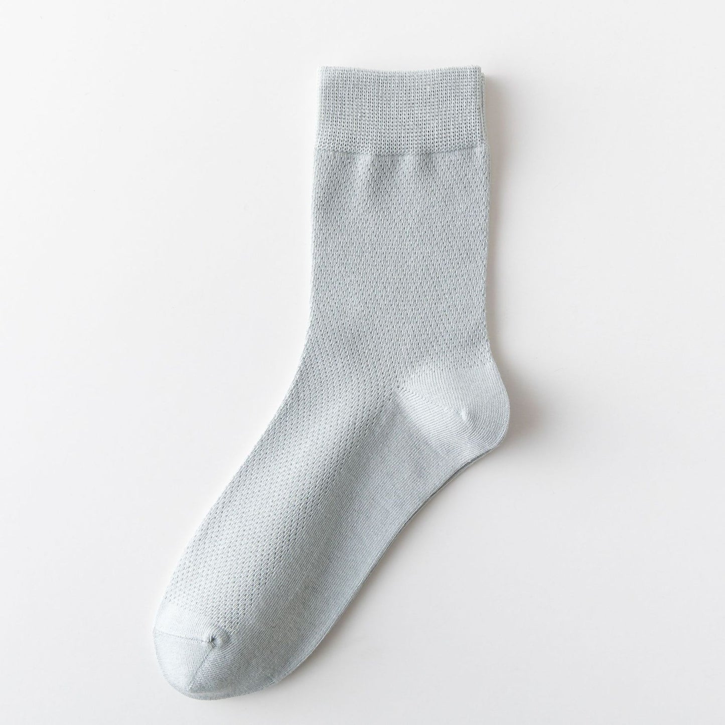 Men Cotton Mid Calf Socks Antibacterial Breathable Light gray All yards