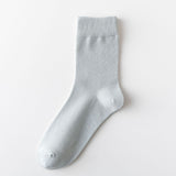 Men Cotton Mid Calf Socks Antibacterial Breathable Light gray All yards