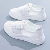 Women Mesh Sneakers Breathable Casual Flat white ash 38