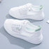 Women Mesh Sneakers Breathable Casual Flat white green 40