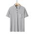 Aguida Men Summer Ice Silk Polo Shirt 6615 lapel light gray M 50.00 kg-60.00 kg