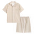 Japanese Cotton Pajama Suit Women Men Short Sleeve Women&