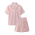 Japanese Cotton Pajama Suit Women Men Short Sleeve Women&
