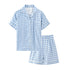 Japanese Cotton Pajama Suit Women Men Short Sleeve Women&