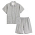 Japanese Cotton Pajama Suit Women Men Short Sleeve Men&