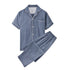 Japanese Cotton Pajama Suit Women Men Short Sleeve Men&
