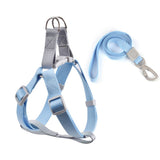 CHOUGOGO Nylon Dog Harness Leash Adjustable Vest Sky Blue XL:2.5*120cm