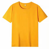 Men Short Sleeve T Shirt Cotton Loose Summer Ginger yellow 190/3XL(160kg -175kg)