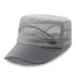 Men Mesh Flat Top Hat Sun Protection Outdoor Full network light gray Adjustable