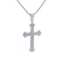 Puhai Stainless Steel Cross Necklace Silver Snake Bone