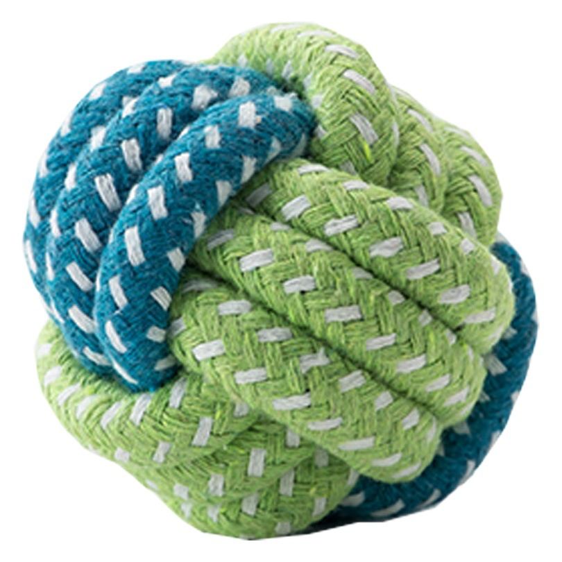 Sour bear Dog Chew Toy Cotton Rope Molar Bite Resistance Double candy hanging ball Green