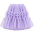 Girls Princess Skirt Polyester Ruffled Summer Violet 120cm