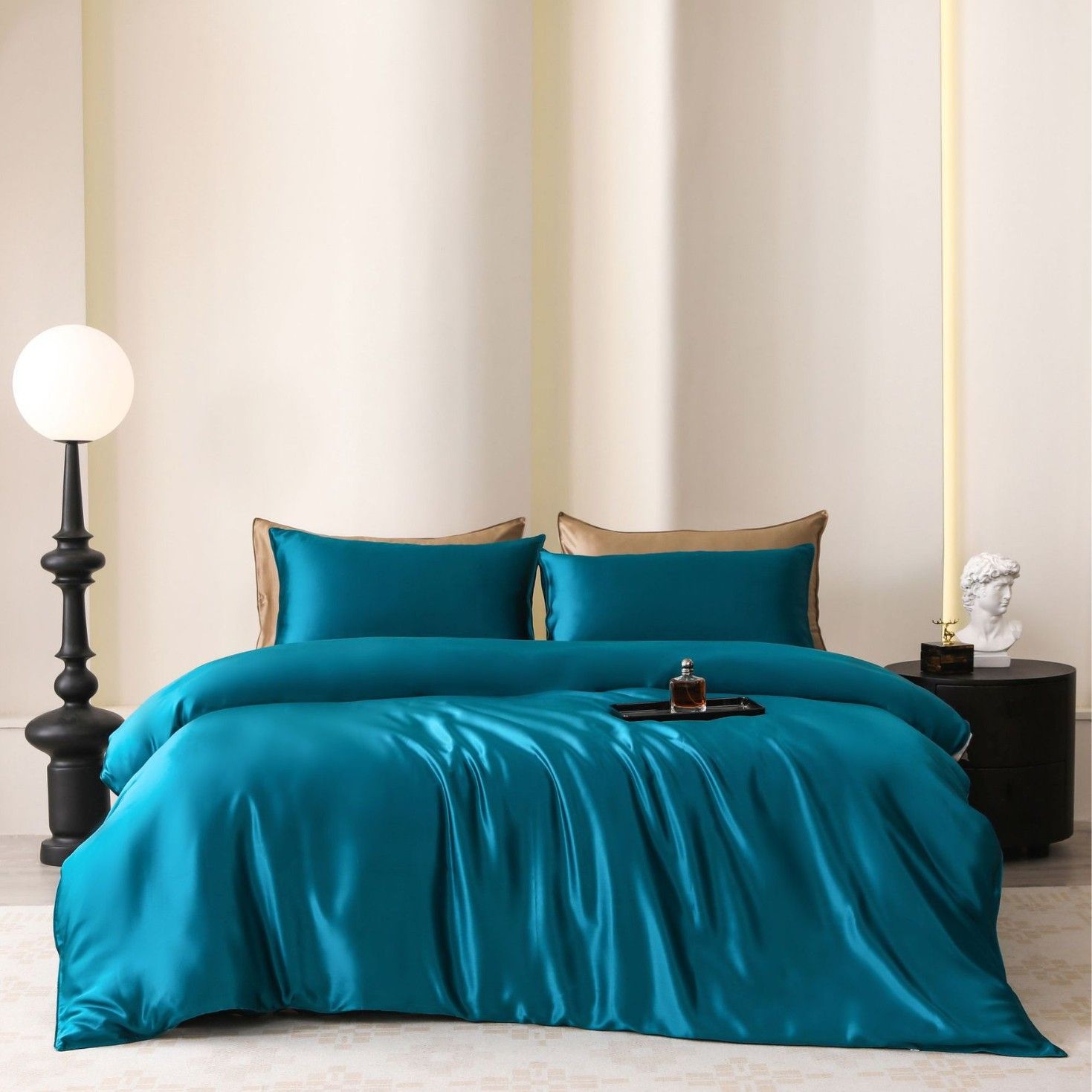 Oval Silk Workshop 22 Momme Silk Four Piece Set 1.8 m bed (2x 2.3 m quilt cover 2.3x 2.5 m bed sheet)