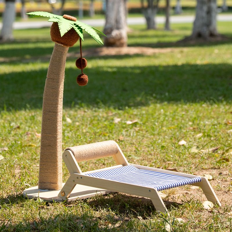 Lailey Cat Coconut Tree Climbing Frame Sisal Post [Solid wood multilayer] Coconut tree roller bed