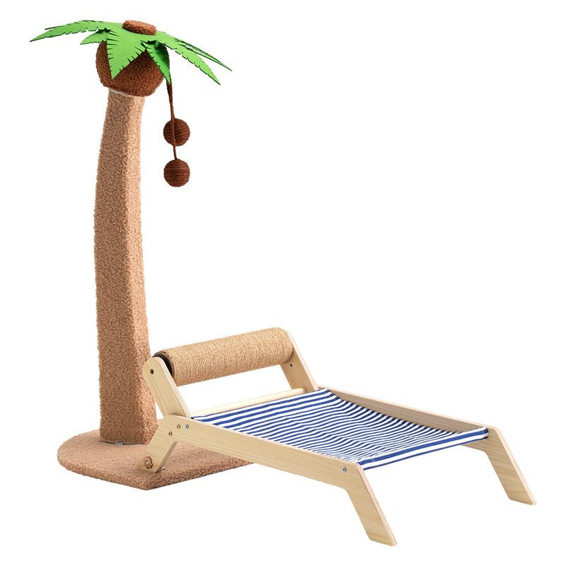 Lailey Cat Coconut Tree Climbing Frame Sisal Post [Teddy velvet] Coconut tree roller bed
