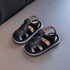 Baby Leather Sandals Bocai Cat Velcro Non Slip Black 12cm long within 15 yards