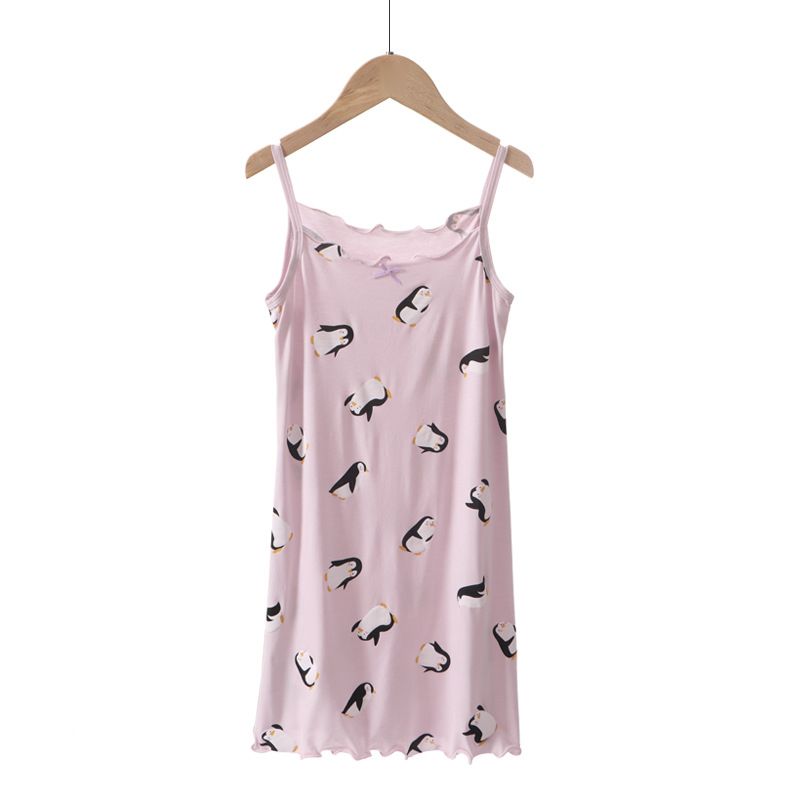 KIDS MAM&DAD Girls Viscose Summer Sleepwear 31224 purple penguin full print 120cm