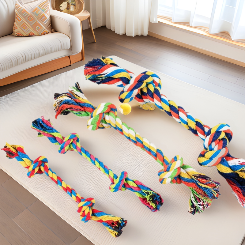 Cotton Rope Knot Pet Toy Dog Teething Small Random Color Medium 24cm-60G