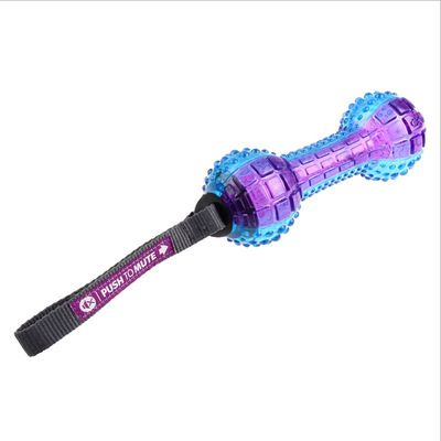 Gigwi Dog Toy Ball Squeaky TPR Chew Stretch dumbbell [Transparent]]