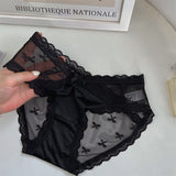 SHUFENTING Lace Women Panties Nylon Breathable Black M (45.00 kg-55.00 kg