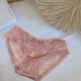 SHUFENTING Lace Women Panties Nylon Breathable Pink M (45.00 kg-55.00 kg